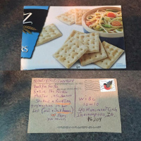 The greatest postcard ever. From a cracker box