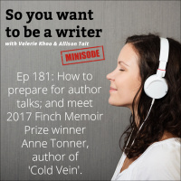 WRITER 181: Meet 2017 Finch Memoir Prize winner Anne Tonner, author of Cold Vein