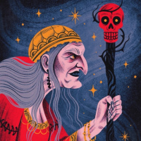 Baba-Yaga y la hermosa Basilisa de Aleksandr Afanásiev