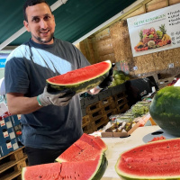 Den perfekta vattenmelonen. Sommar-glass och grill-pizza.