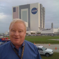 Waving the astronauts off with Todd Halvorson from USA Today