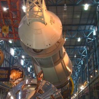 Strolling under the Saturn V rocket at KSC