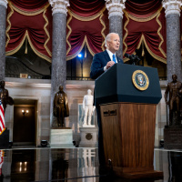 President Biden spoke in the morning to own the days news cycle.