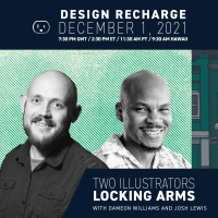 Two Illustrators Locking Arms with Dameon Williams and Josh Lewis