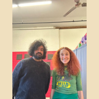 DLG338 Babak Ganjei has a solo exhibition of his art at The Brooklyn Comedy Collective—hes here from London for the opening!