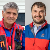 Bergwachtler Klaus Burger und Toni Vogg