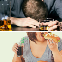 El alcoholismo y comedores compulsivos