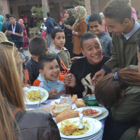 Fællesspisning i Marrakech
