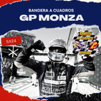 F1 Bandera a Cuadros 5x24 - GP Monza 2021 Doblete de Mclaren