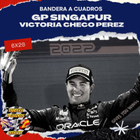 F1 Bandera a Cuadros 6x20 GP Singapur Victoria de Checo Pérez