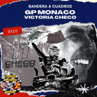 F1 Bandera a Cuadros 6x10 GP Monaco Victoria de Checo Pérez