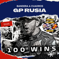 F1 Bandera a Cuadros 5x25 - GP Rusia 2021 - Victoria 100 de Hamilton