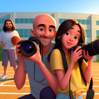 Padre e hija formando tándem como fotógrafos oficiales de un equipo de baloncesto ACB