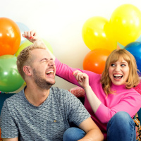 Jules and Sarah with Sarah in MAKE UP watching sport
