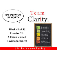 Team Clarity Week 43/47: Exercise 31: A Lesson Learned is Wisdom Earned