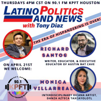 Tony Diaz, Richard Santos  Monica Villarreal discuss the Librotraficante Caravan.