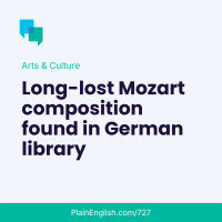 Lost Mozart composition found in German archives (Every now and then)