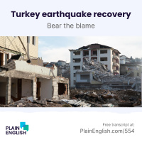 Turkey asks why earthquake caused so much damage | Learn English expression bear the blame