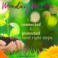 MONDAY MANTRA: I am connected  protected with the next right steps