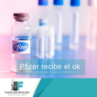 Pfizer recibe el ok para inocular a adolescentes.