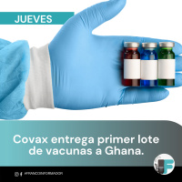 Ghana es el primer país que recibe vacunas de COVAX.