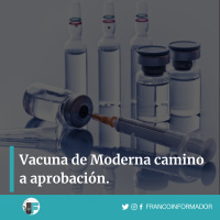 Vacuna de Moderna va camino a aprobación.