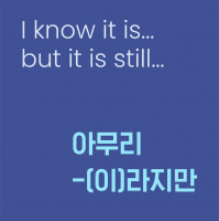 Level 10 Lesson 3 / I know it is... but it is still... / 아무리 -(이)라지만, 아무리 -(ㄴ/는)다지만