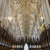 A choir singing in Winchester Cathedral