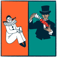 Clowns vs. Magicians: a magical debate