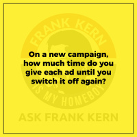 On a new campaign, how much time do you give each ad until you switch it off again? - Frank Kern Greatest Hit