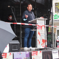 1. Mai 2021 Sindelfingen DGB Kundgebung es spricht Tom Wolters IG Metall Stuttgart