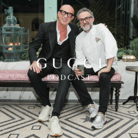 Chef Massimo Bottura and Gucci President and CEO Marco Bizzarri on the new Gucci Osteria in L.A.