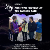 3: URN Report: Anti-war protest at the Careers Fair