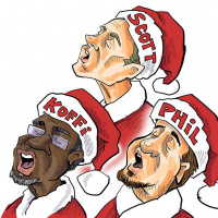 Santa stops by for some political cheer