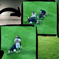 MLB: RONALD ACUÑA JR DERRIBADO POR DOS FANS LOCOS EN EL TERRENO