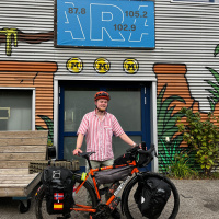 The Man cycling from Norway to Gibralta