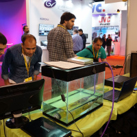 Estudiantes de Ingeniería de Sonido presentes en la Expo Internacional CAPER