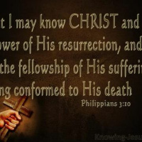 لأعرفه وقوة قيامته وشركة آلامه متشبها بموته‎