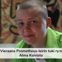 Vieraana Prometheus-leirin tuki ry:n Alma Koivisto