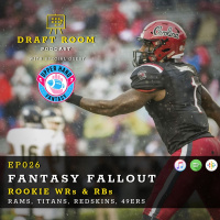 EP026 - 2019 Fantasy Football | Fantasy Fallout - Rookie WRs  RBs - Rams, Titans, Redskins  49ers w/ Upper Hand Fantasy