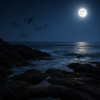Full Moon Tidal Pool: Gentle Ocean Waves for Deep Sleep  Relaxation