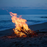Beach Bonfire Nights | Ocean Waves, Fire Sounds for Sleep  Relaxation