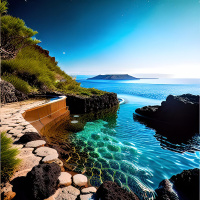 A Soothing Visualization for Sleep Sailing to the Volcanic Island