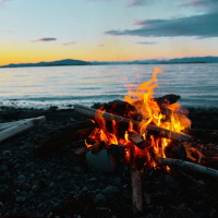 Driftwood Flames | Bonfire, Waves  Binaural Beats for Deep Sleep