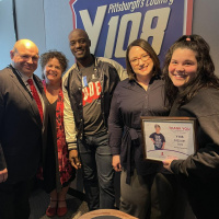 Santonio Holmes and Bill Talerico Visit Y108 to Talk Pittsburgh St. Jude Gala!