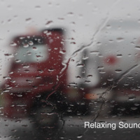 Rain sound in a parked car on a busy road 4 H