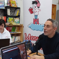 Carlos Vila Sexto habla de Hugo y el ladrón fantasma con toda una clase de 6º de primaria