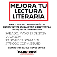 Invitación al curso MEJORA TU LECTURA LITERARIA, Sábado 25 de mayo de 2024