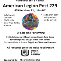 Food Drive for the Utica Food Pantry. November 16