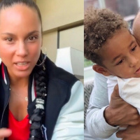Alicia Keys/son wears nail polish